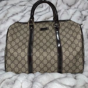 GUCCI GG Plus Monogram Medium Joy Boston Dark Brwn
